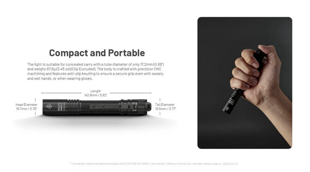 Nitecore MT2A Pro 1000 Lumen LED EDC Rechargeable Flashlight