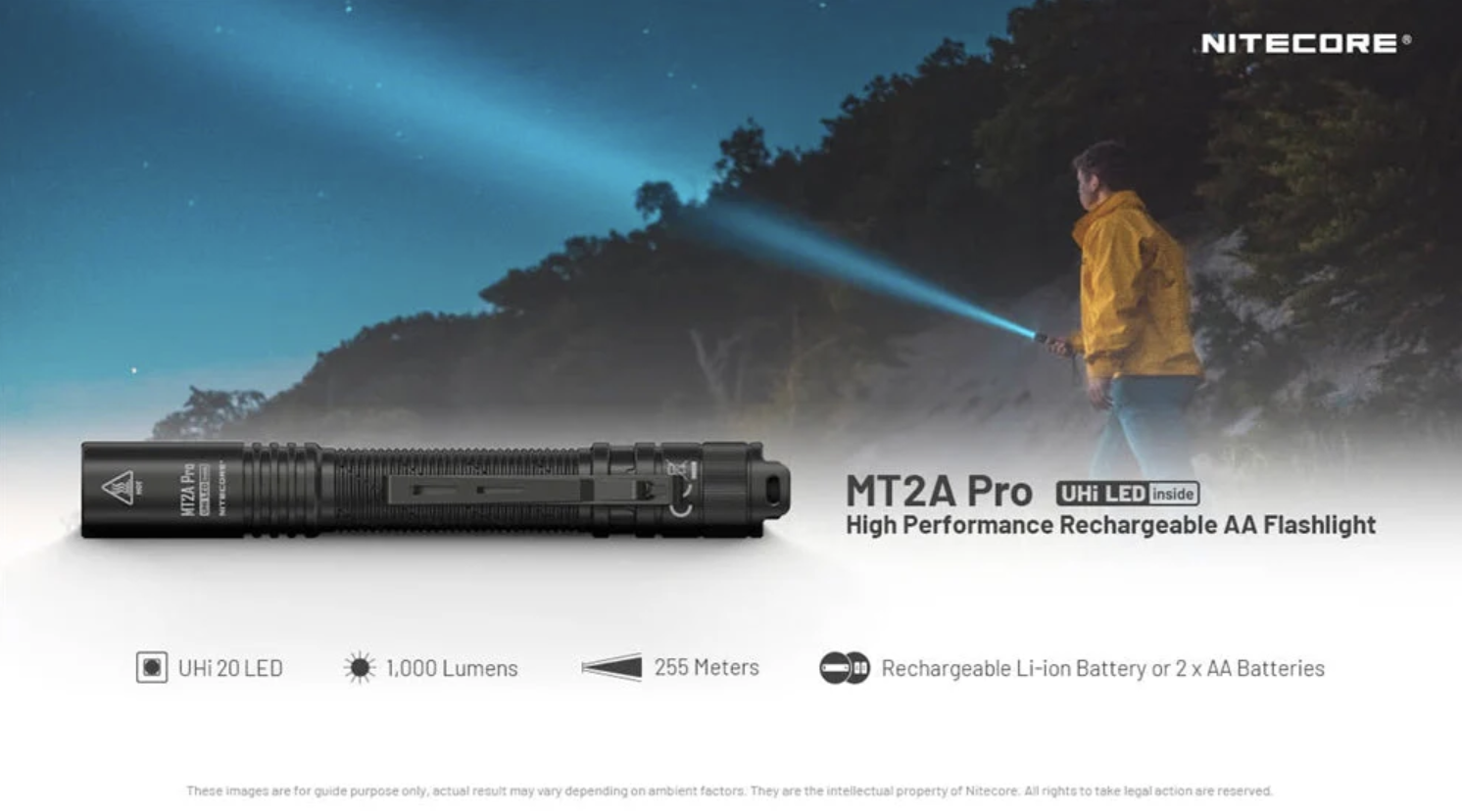 Nitecore MT2A Pro 1000 Lumen LED EDC Rechargeable Flashlight